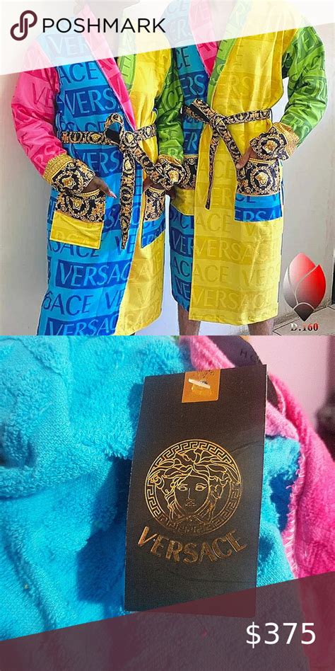 versace robe rainbow|Versace personalized robe.